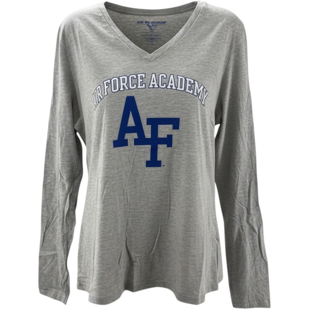 Fanatics Air Force Academy Falcons Long Sleeve Tee Shirt Grey Womens Large NEW
